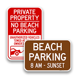 Image of Beach Reserved Parking Signs