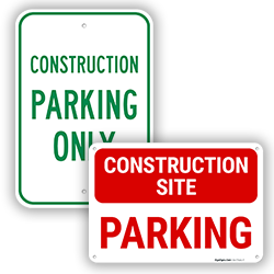 Image of Construction Reserved Parking Signs