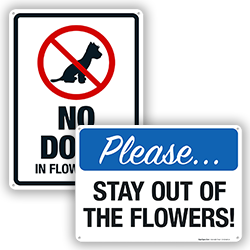 Image of Do Not Pick The Flowers Signs