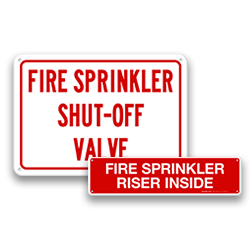 Fire Riser And Sprinkler Signs