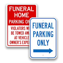 Image of Funeral Reserved Parking Signs