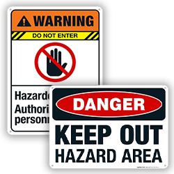 Image of Hazard Area Signs