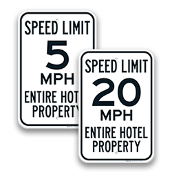 Image of Hotel Speed Limit Signs