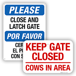 Image of Keep Gate Closed Signs