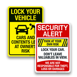 Image of Lock Your Car Signs