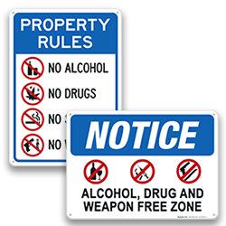 Image of No Drugs Or Alcohol Signs