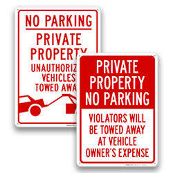 Image of Private Property No Parking Signs