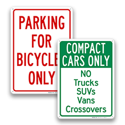 Image of Reserved Parking Signs By Vehicle