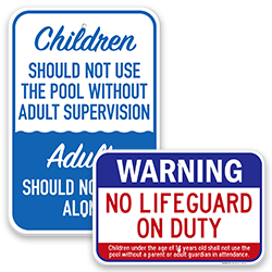 Image of Adult Supervision Required Pool Signs