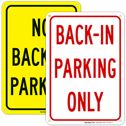 Back In Parking Signs