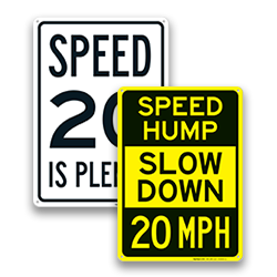 Image of Caution Speed Limit Signs