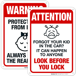 Child Left In Hot Car Warning Signs