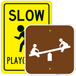 Playground Children at Play Signs