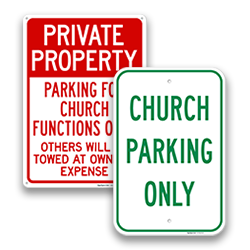 Image of Church Reserved Parking Signs