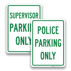 Image of City Hall Reserved Parking Signs