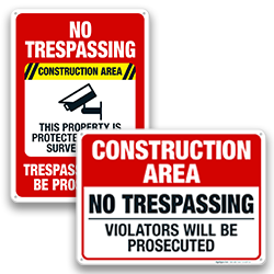 Image of Construction No Trespassing Signs