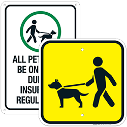 Dog Leash Signs