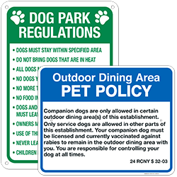Dog Park Regulation Signs