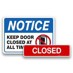 Image of Door Closed Signs