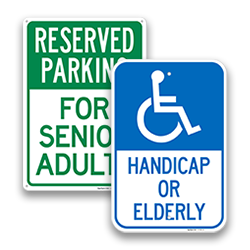 Image of Elderly Reserved Parking Signs