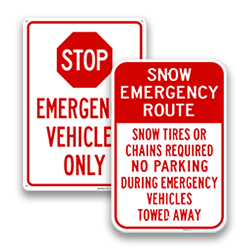 Image of Emergency Vehicle Parking Signs