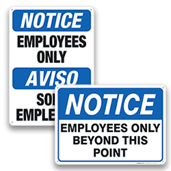 Image of Employee Only Signs