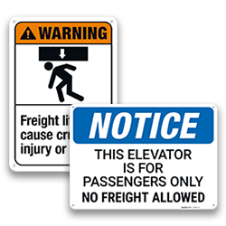 Image of Freight Elevator Signs