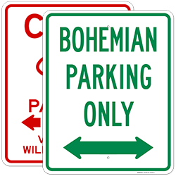Novelty Parking Signs by Profession