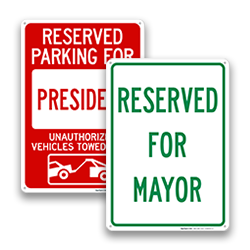 Image of Government Reserved Parking Signs