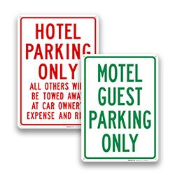 Image of Hotel Motel Reserved Parking Signs