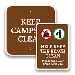 Image of Keep Campsite Clean Signs