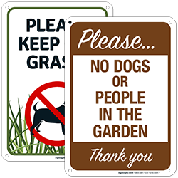 Keep Dog Off Grass Signs