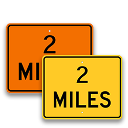 Image of Miles & Feet Ahead Road Signs