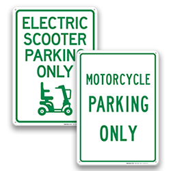 Image of Motorcycle Reserved Parking Signs