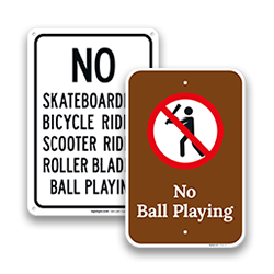 Image of No Ball Game Signs