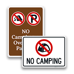 Image of No Camping Allowed Signs