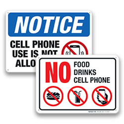 No Cell Phone & Cameras Signs