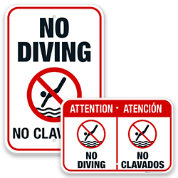 Image of No Diving Pool Signs