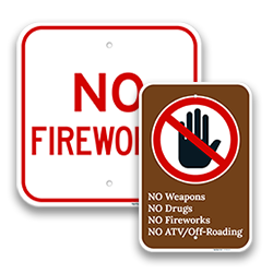 Image of No Fireworks Signs