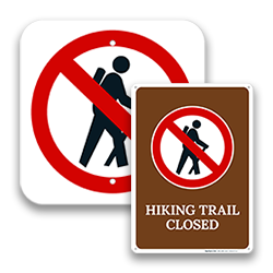 Image of No Hiking Signs