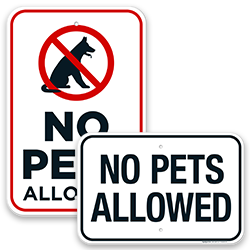 Image of No Pets Allowed Pool Signs