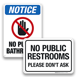 Image of No Public Restroom Signs