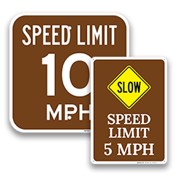 Park Speed Limit Signs