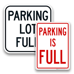 Image of Parking Lot Full Signs