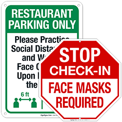 Social Distancing Signs for Parking Lots