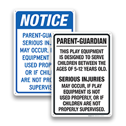 Image of Playground Equipment Signs