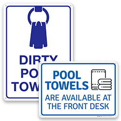 Image of Pool & Spa Towels Signs