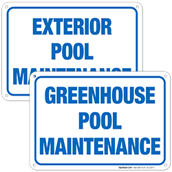 Pool Maintenance Signs