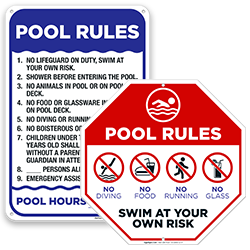 Image of Pool Rules Signs