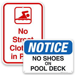 Image of Proper Swimwear Required Signs